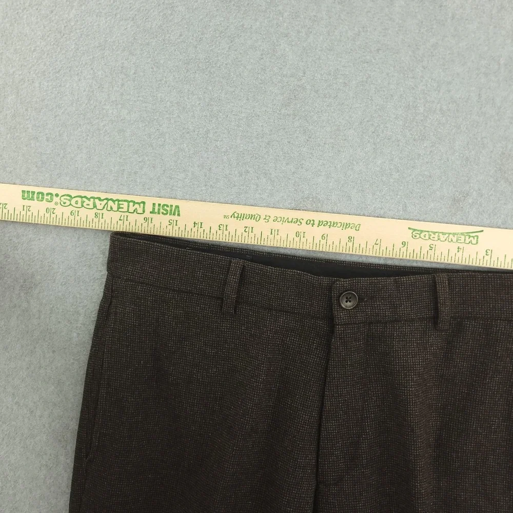 Banana Republic Gavin Dress Pants Mens 33x30 Brown Wool Tweed Check Lined